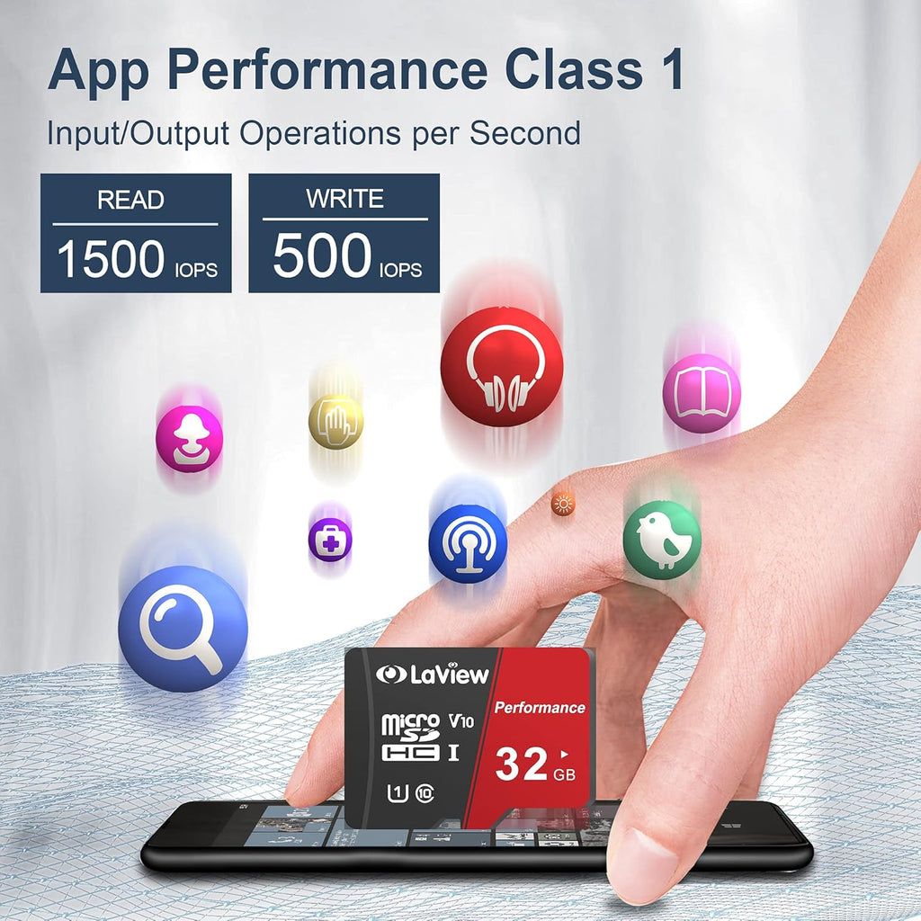 32GB Micro SD Card 3 Pack, Micro SDXC UHS-I Memory Card – 95Mb/S,633X,U1,C10, Full HD Video V10, A1, FAT32, High Speed Flash TF Card P500 for Computer with Adapter/Phone/Tablet/Pc