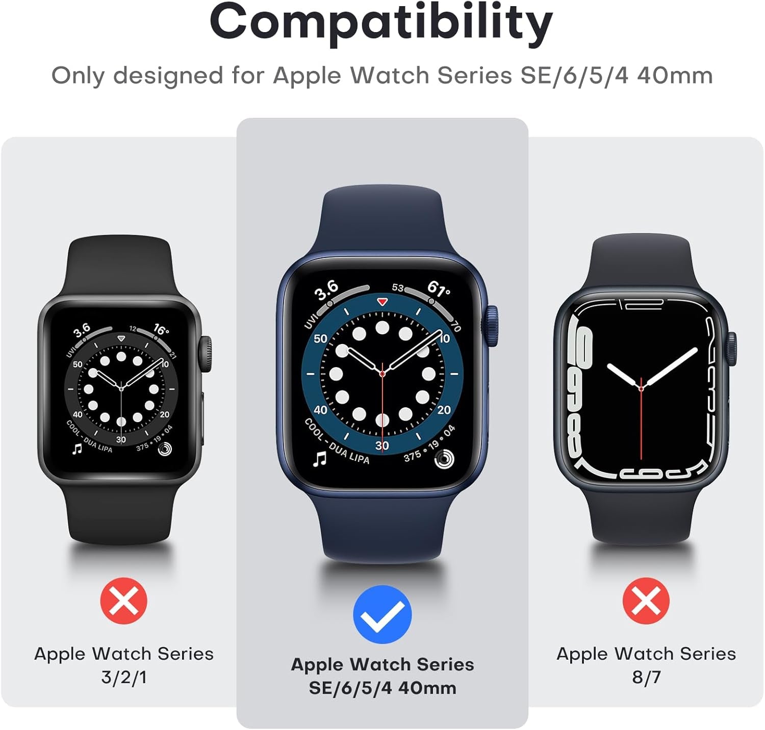 2 Pack Hard Case for Apple Watch Se/Se2/Se3/Series 6/5/4 40Mm, with PC Tempered Glass Screen Protector, Scristant Resistant, Overall Protection Slim Cover for Iwatch S6/S5/S4 40Mm, Blue