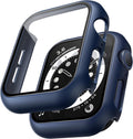 2 Pack Hard Case for Apple Watch Se/Se2/Se3/Series 6/5/4 40Mm, with PC Tempered Glass Screen Protector, Scristant Resistant, Overall Protection Slim Cover for Iwatch S6/S5/S4 40Mm, Blue