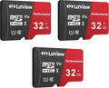 32GB Micro SD Card 3 Pack, Micro SDXC UHS-I Memory Card – 95Mb/S,633X,U1,C10, Full HD Video V10, A1, FAT32, High Speed Flash TF Card P500 for Computer with Adapter/Phone/Tablet/Pc